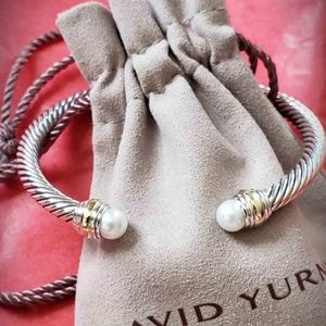 DY Sterling Silver Cable Bracelet with Pearl
